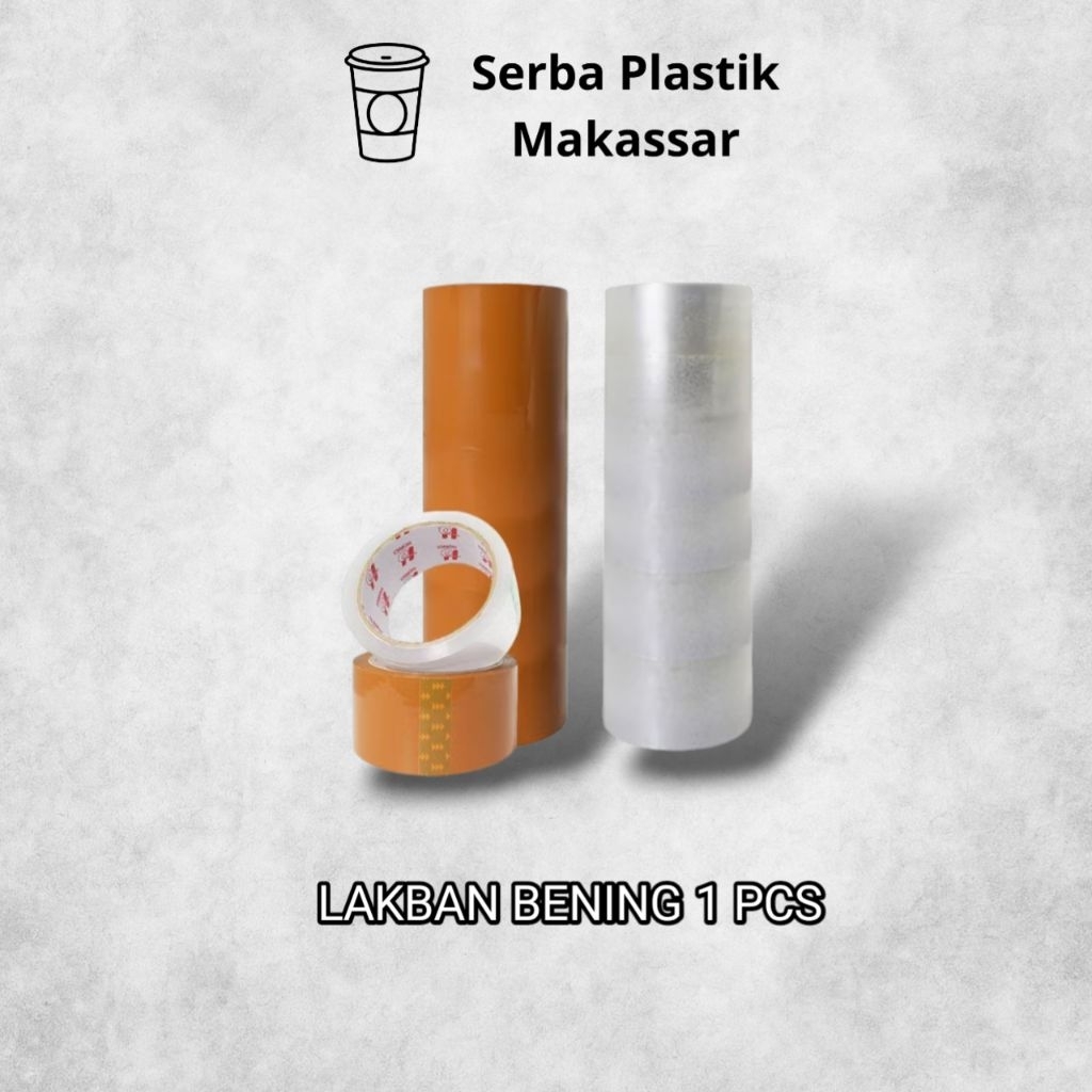 

1Pcs Lakban bening 5cm Termurah, daya rekat kuat, tidak mudah sobek.