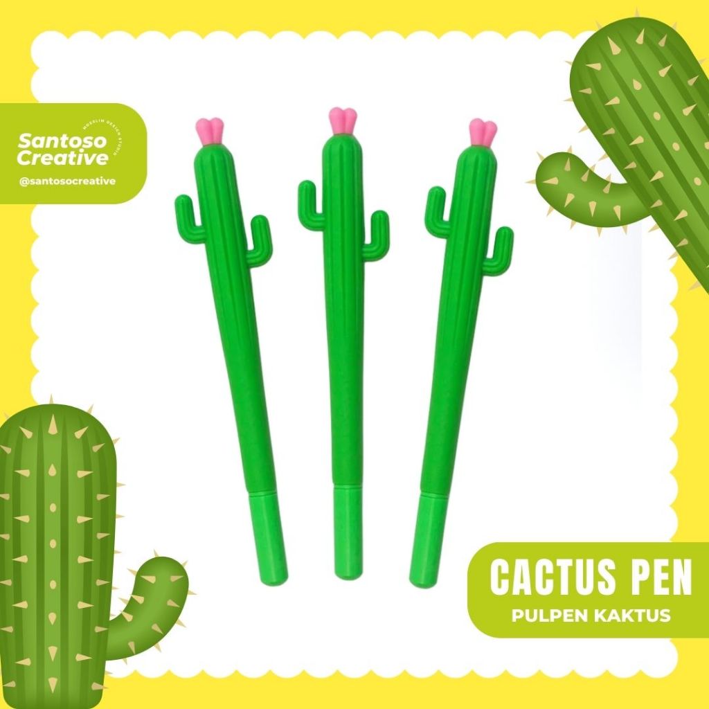 

[Santoso Creative] Pena Kaktus - Cactus Pen, Pulpen Kaktus, Bolpoint Cactus, ATK Tanaman