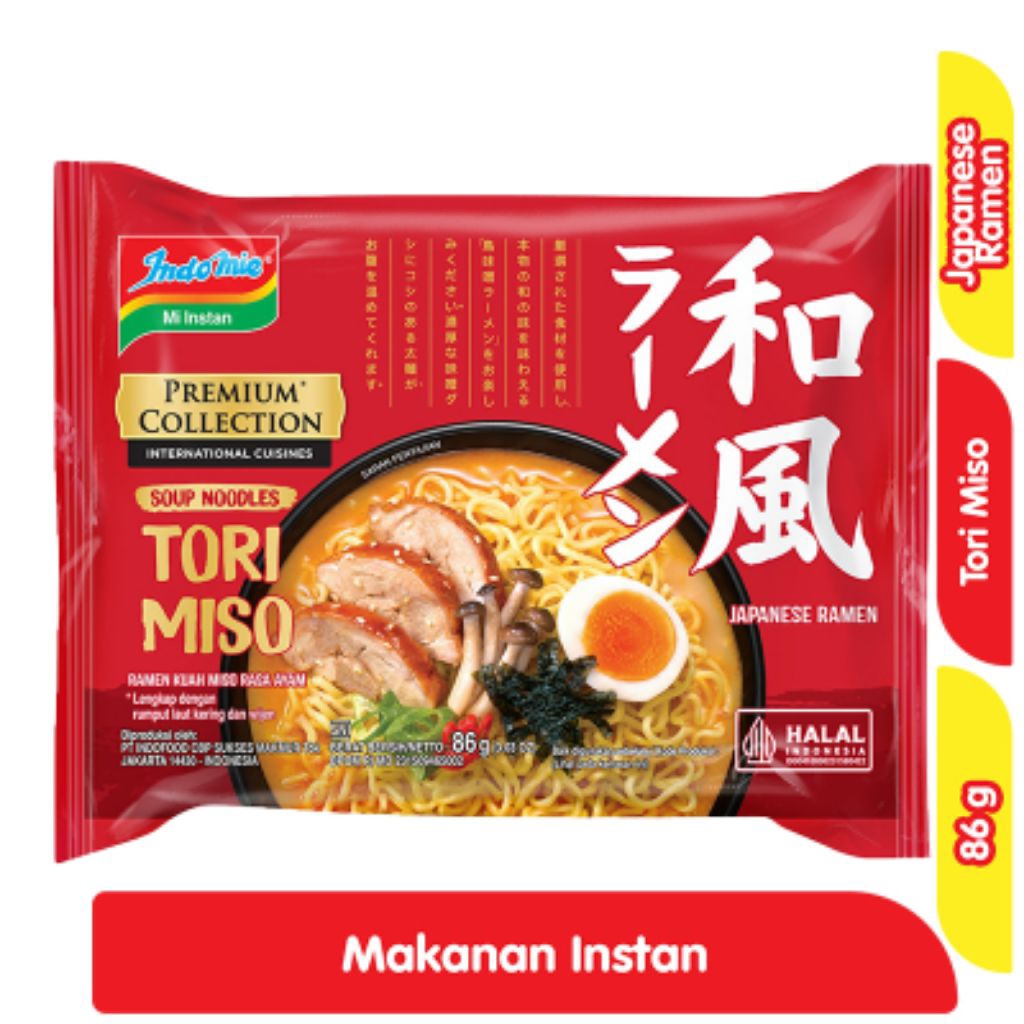 

Indomie Mi Instan Premium Tori Miso Jepang Ramen 86 g