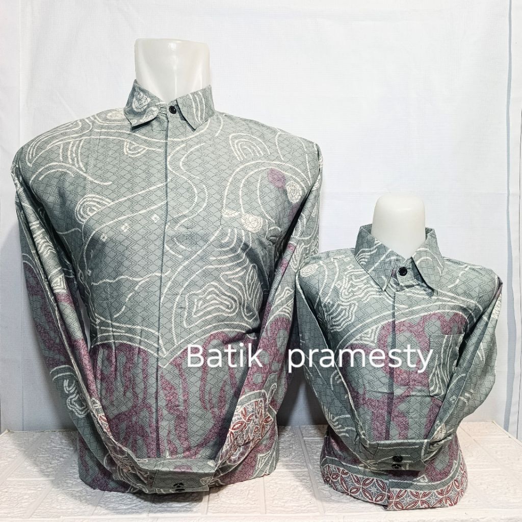 kemeja batik hijau wardah couple ayah dan anak motif ningrat hijau wardah terbaru | bahan katun lase