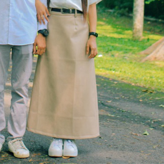 rok panjang wanita kulit PL