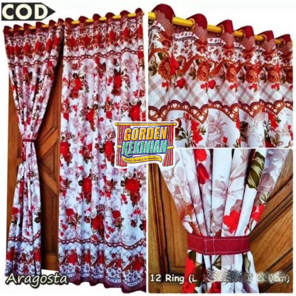Gorden Motif Mawar Merah Ring 12 Gorden Bunga Mawar Merah Gorden Red Rose Gorden Smokring Gorden Mot
