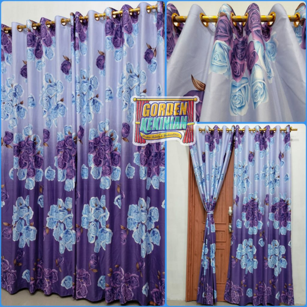 Gorden Rose Lilac Ring 12 Gorden Motif Bunga Ungu Gradasi Gorden Mewah Gorden Bunga Ungu Gradasi Gor