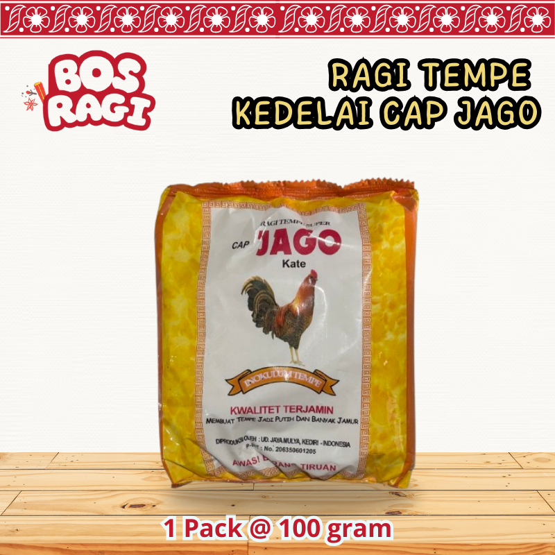 Ragi Tempe Cap Jago Berkualitas Tempe Kedelai Asli Kediri 1 Pack