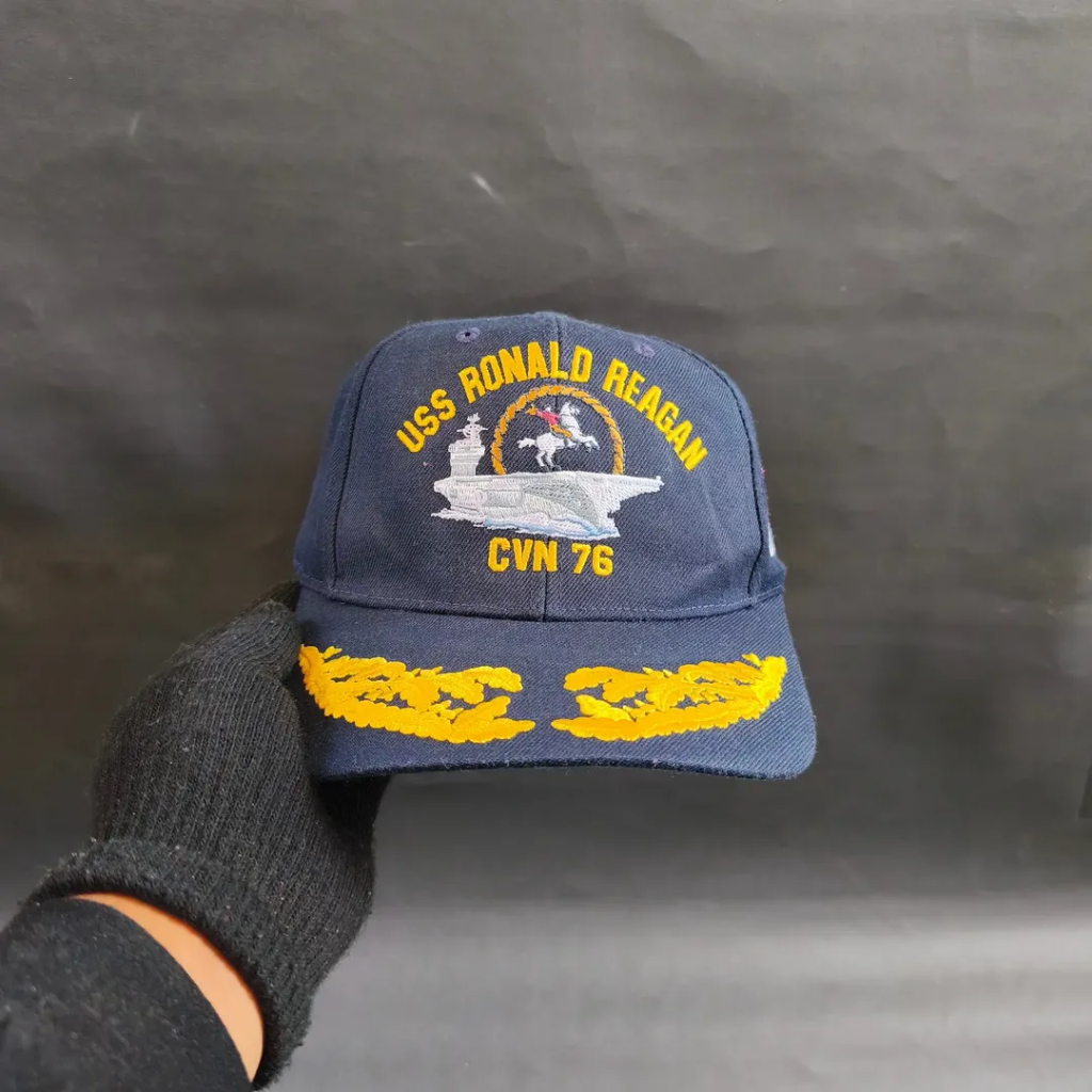 Topi Cap Unisex Pria Wanita USS RONALD REAGAN - CVN 76 Navy Made in USA