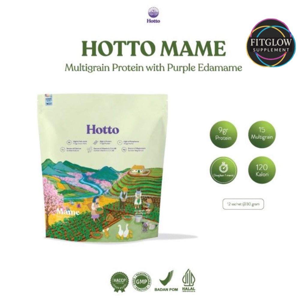 

(Bisa Gosend) HOTTO MAME 1 Pouch 12 Sachet Hotto Purto Superfood Whey Protein Multigrain Hotto Edamame Meal Replacement Pengganti Sarapan GERD HALAL BPOM