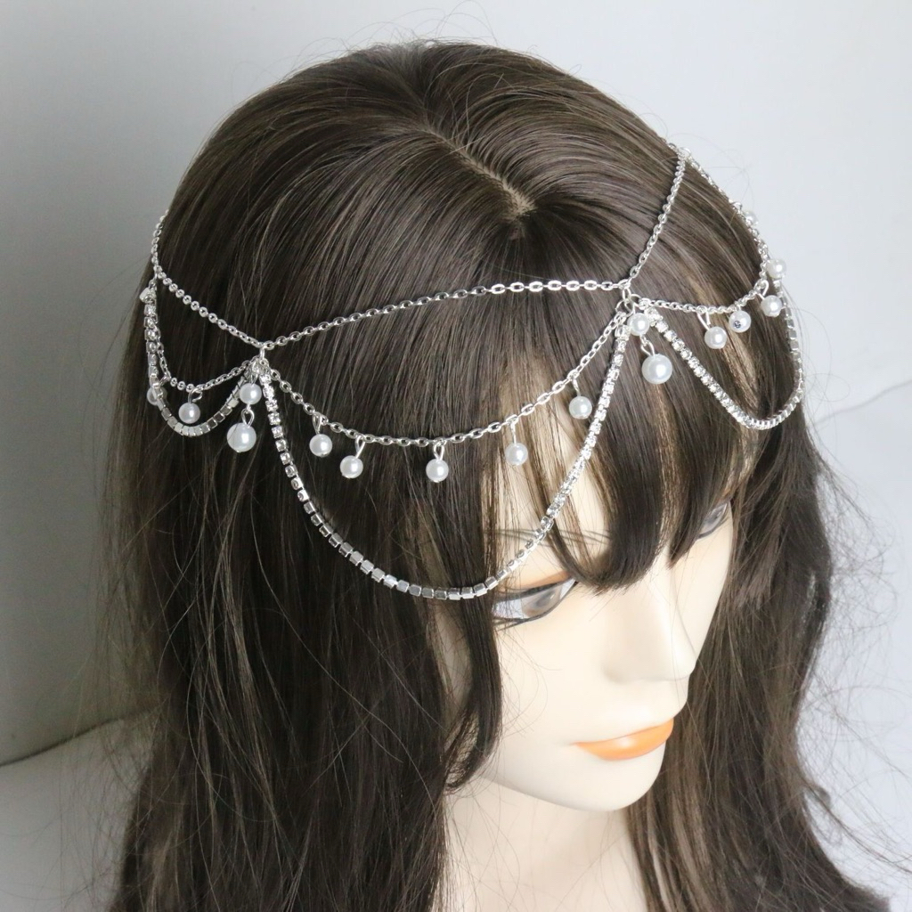 Hiasan Rambut / Hiasan Dahi Mutiara dan Permata #HR04