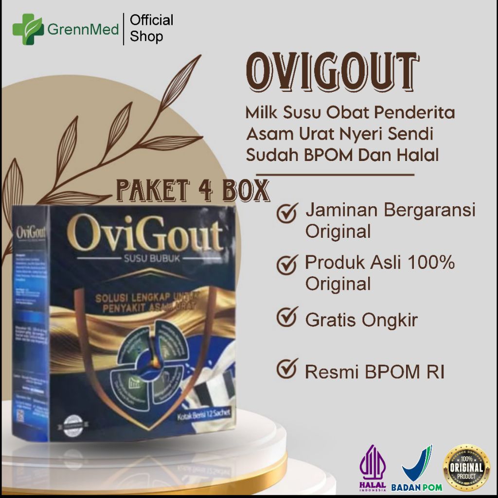 

OVIGOUT 4 Box Milik Susu Original Suplemen Kesehatan Asam Urat, Kolesterol Dan Tulang Sendi Resmi BPOM