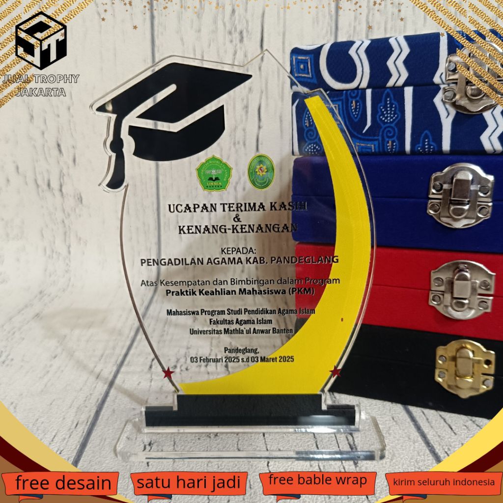 Plakat - Plakat Magang - Plakat Akrilik Custom - Plakat Wisuda - Plakat Kenang Kenangan