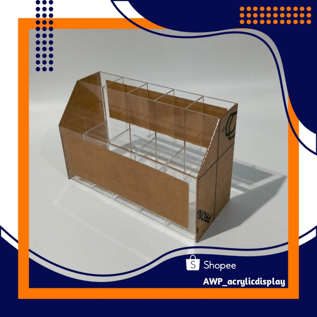 

Acrylic tempat pensil 2 susun bening