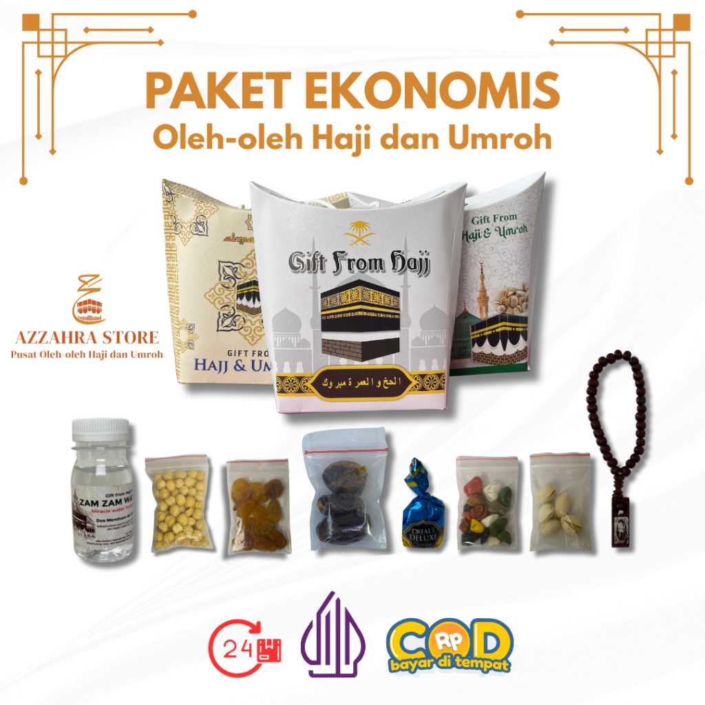 

Paket Ekonomis Oleh-oleh Haji dan Umroh Isi Air Zamzam Dus Tali