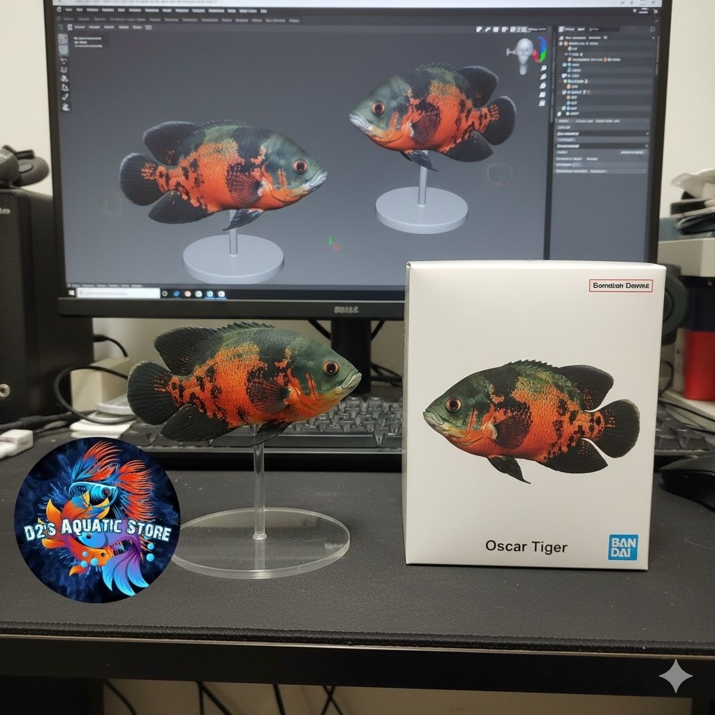 Hiasan Aquarium Oscar Tiger Batik / Oscar Black Tiger