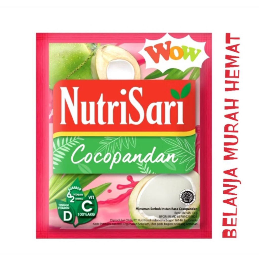 

NUTRISARI RASA COCOPANDAN 1RENCENG 10 SACHET