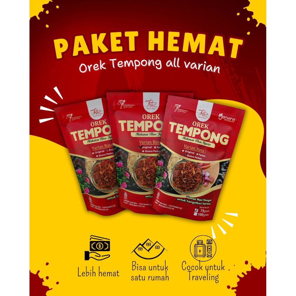

Orek Tempong(blenyik) 75gram all varian (original, pedas, ekstra pedas)
