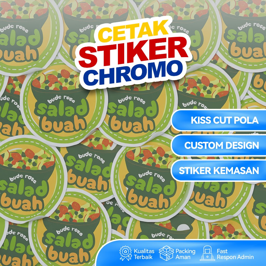 

Cetak Stiker Chromo Free Kiss Cut - Stiker Label Kemasan Makanan