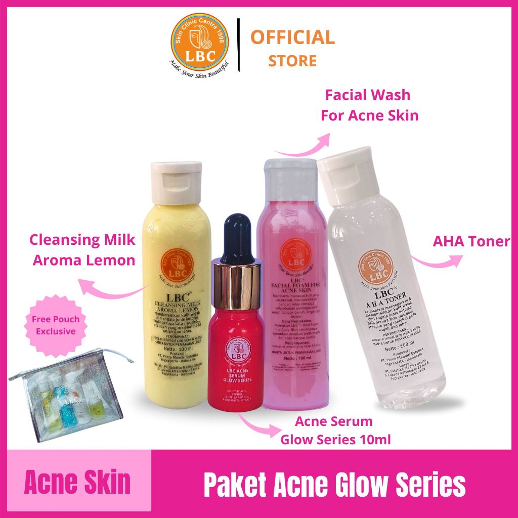 LBC Paket Acne Glow Series/Acne Skin (10ml) (FREE POUCH)