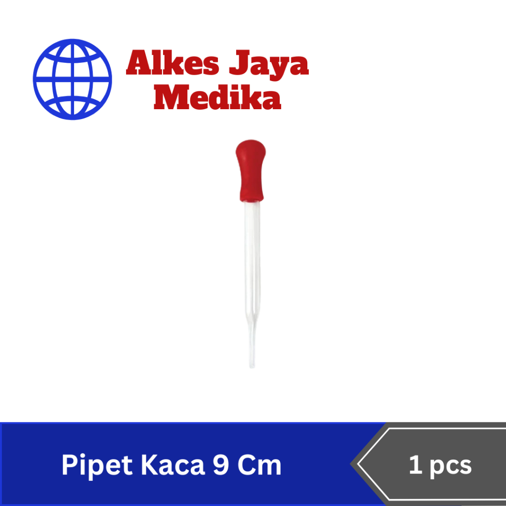 Pipet Tetes Merah 9cm Kaca