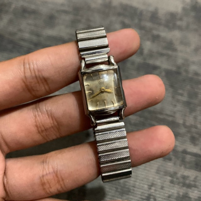 Jam Tangan Watch Omega Manual Winding 15 Jewels 1947 Patina Dial Second Original Preloved