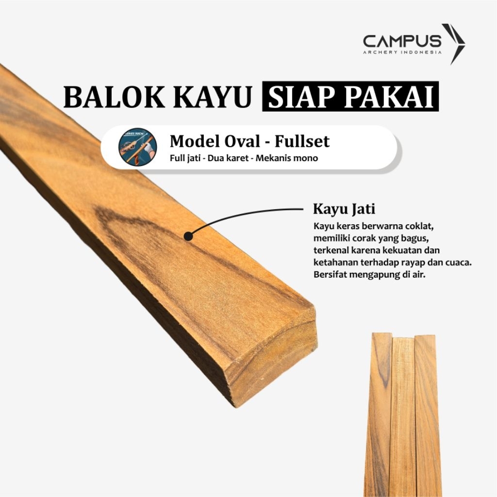Balok Kayu Jati (Oval)