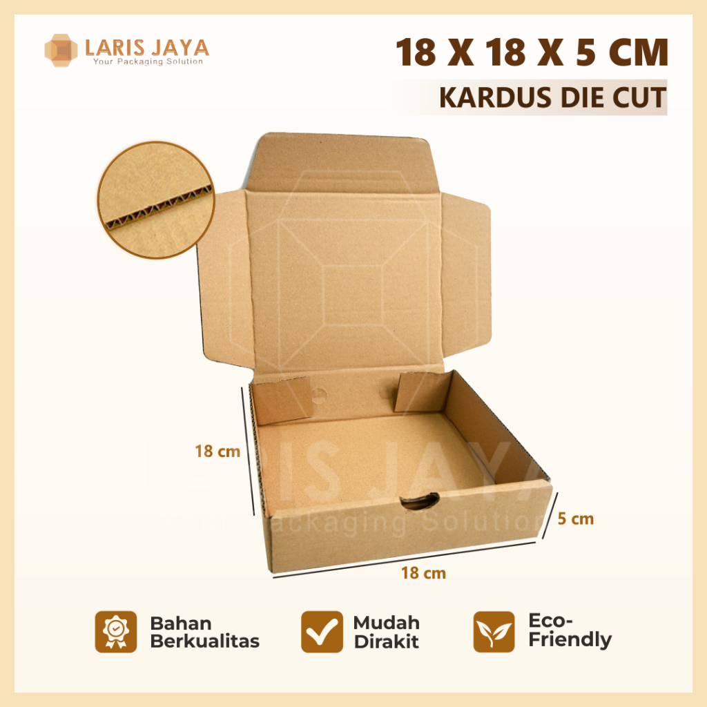 Box Diecut 18x18x5 Kotak Pizza Packing Gift Painting Kit Kardus Die Cut Kado Hampers Brownis 18 x 18