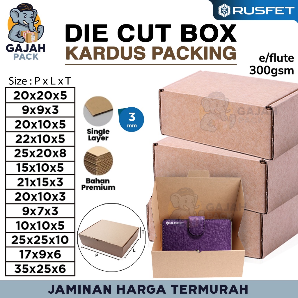 

DIE CUT BOX Kardus Kotak Packaging Packing Barang Pizza Hampers Corrugated Gift Box RUSFET