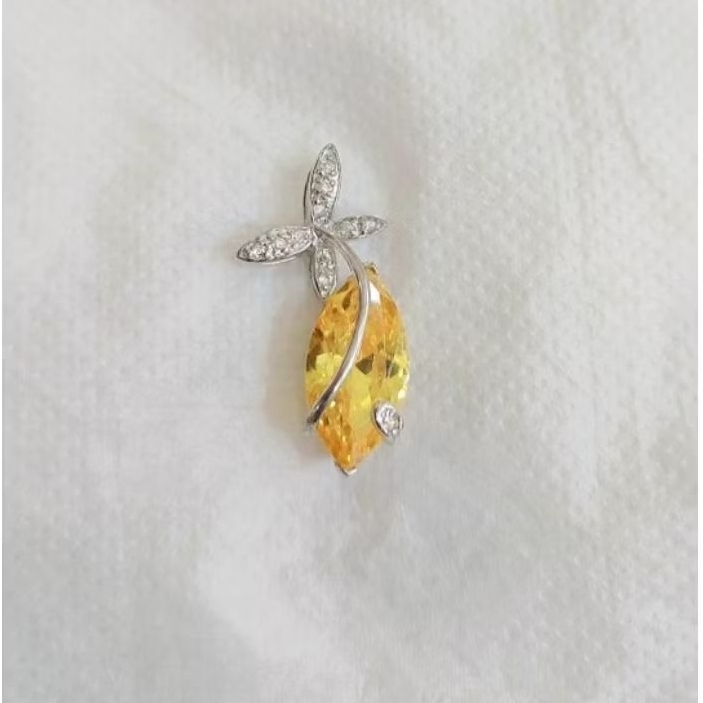 liontin perak s925 batu kuning