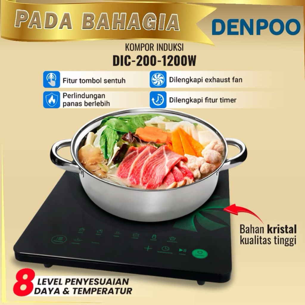 Kompor Listrik Induksi DENPOO DIC 200 - 1200 Low Watt