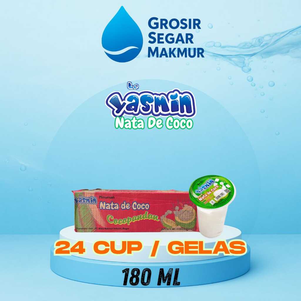 YASMIN NATA DE COCO  180 ml gelas ( 1 dus 24 gelas )