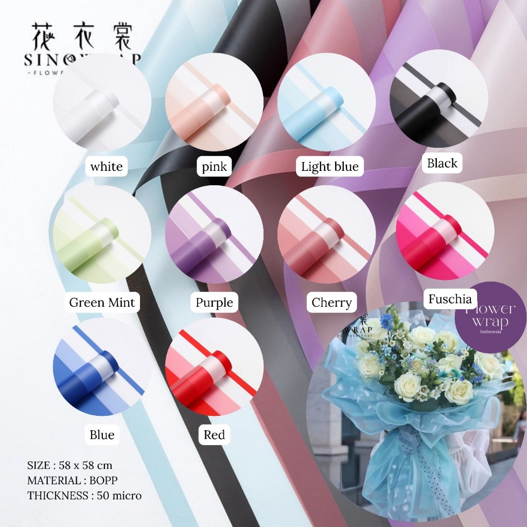 

Cellophane Flower wrapping paper varian Frame premium paper florist kertas buket bunga premium