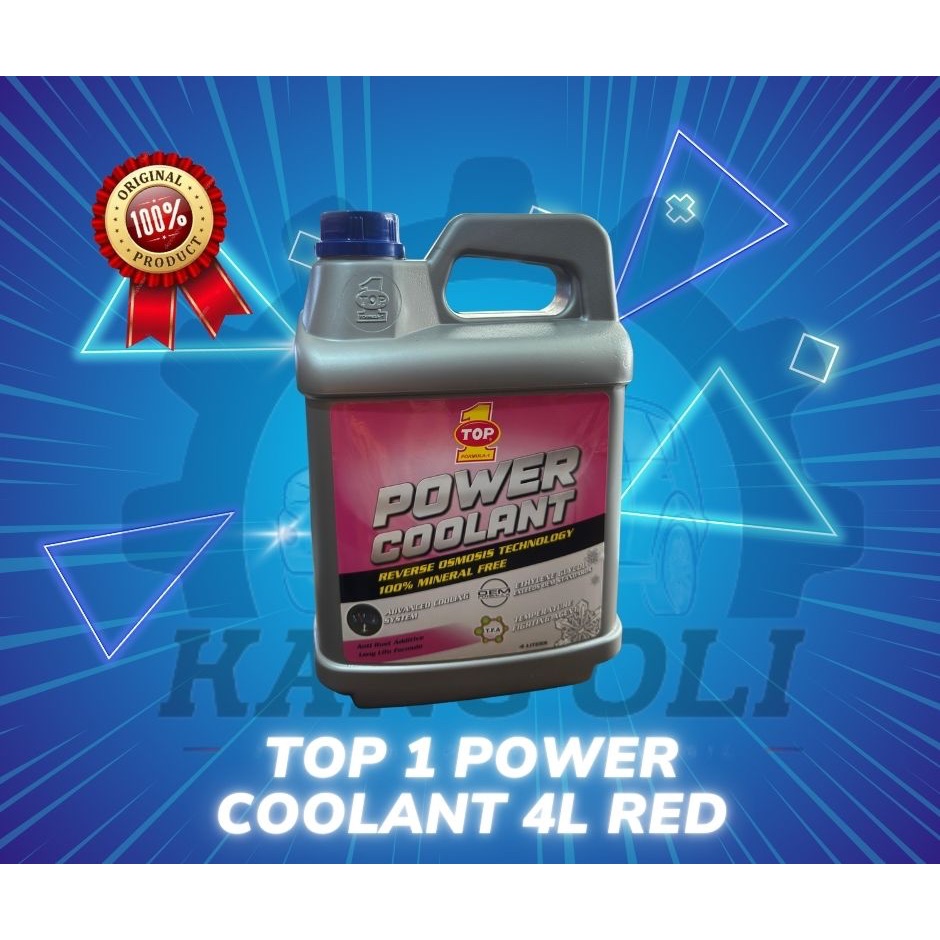 AIR RADIATOR COOLANT MOBIL TOP 1 POWER COOLANT 4L MERAH
