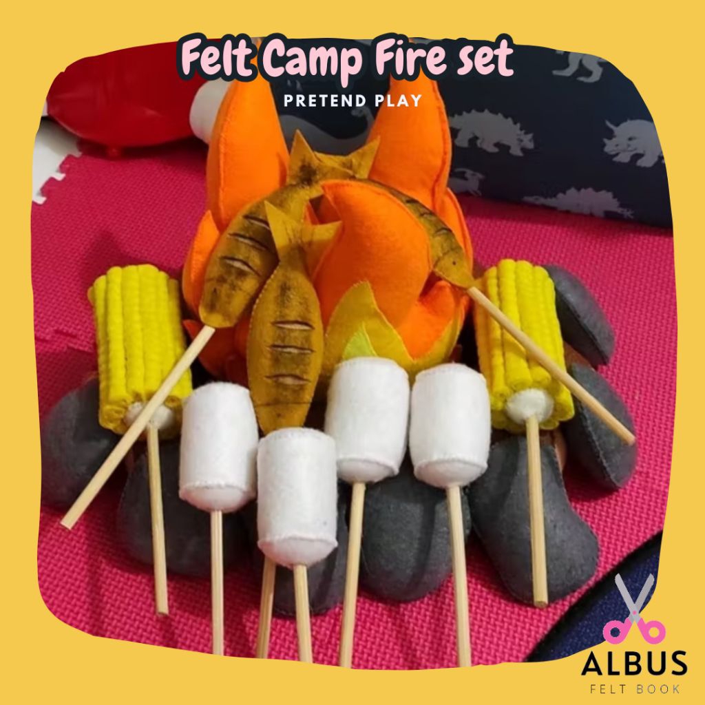 Pretend Play Camping Set / Mainan Api unggun / mainan camping flanel