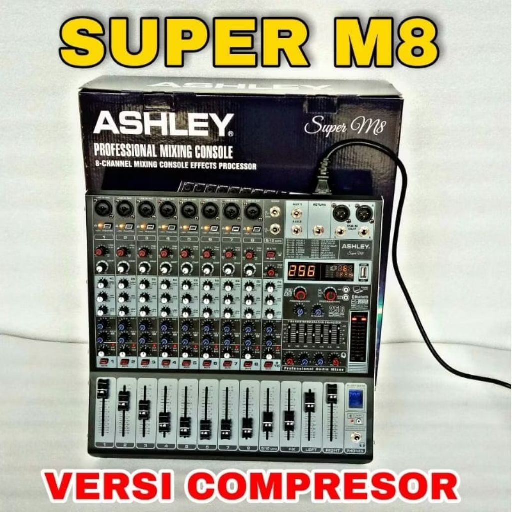 Mixer ASHLEY 8 Channel Super M 8 New + Compressor Original