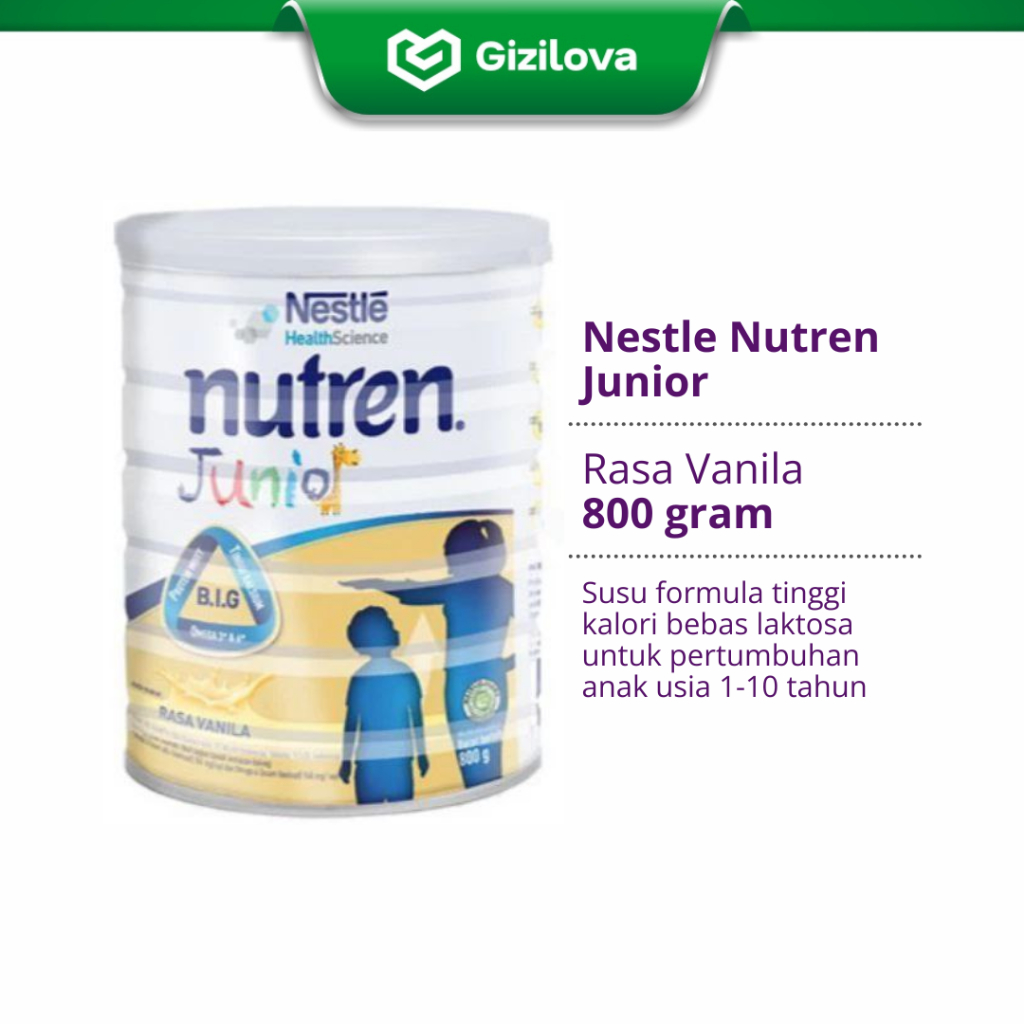 GiziLova | Nestle Nutren Junior 800 Gr Susu Pertumbuhan Anak Usia 1-10 Tahun Tinggi Kalori Bebas Lak
