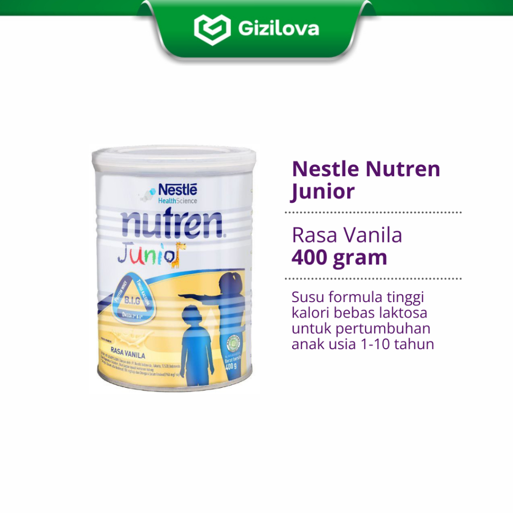 GiziLova | Nestle Nutren Junior 400 Gr Susu Pertumbuhan Anak Usia 1-10 Tahun Tinggi Kalori Bebas Lak