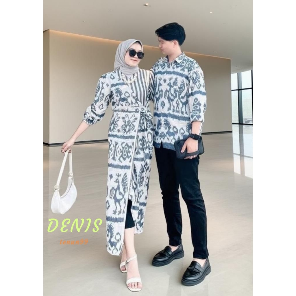 BAJU Setelan Couple Tenun Baju Kondangan Pria Wanita Dress Kondangan Acara Resmi