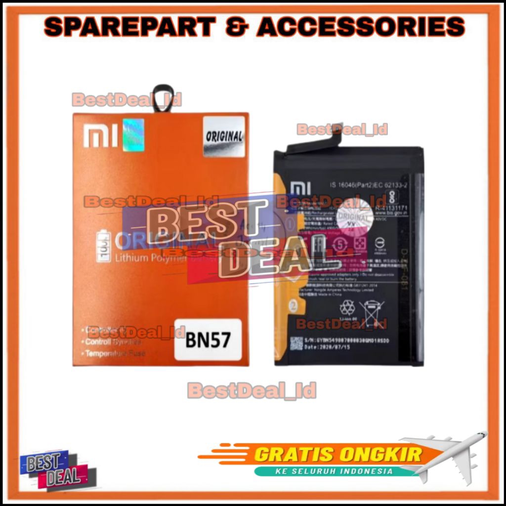 Batre Baterai Hp Poco X3 NFC BN57 Battery Poco X3 Nfc BN-57 Original (bestdealid)