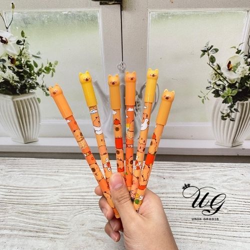 

1 PCS PULPEN STANDAR KUPING CAPYBARA COKELAT TINTA HITAM TERMURAH PG-2017