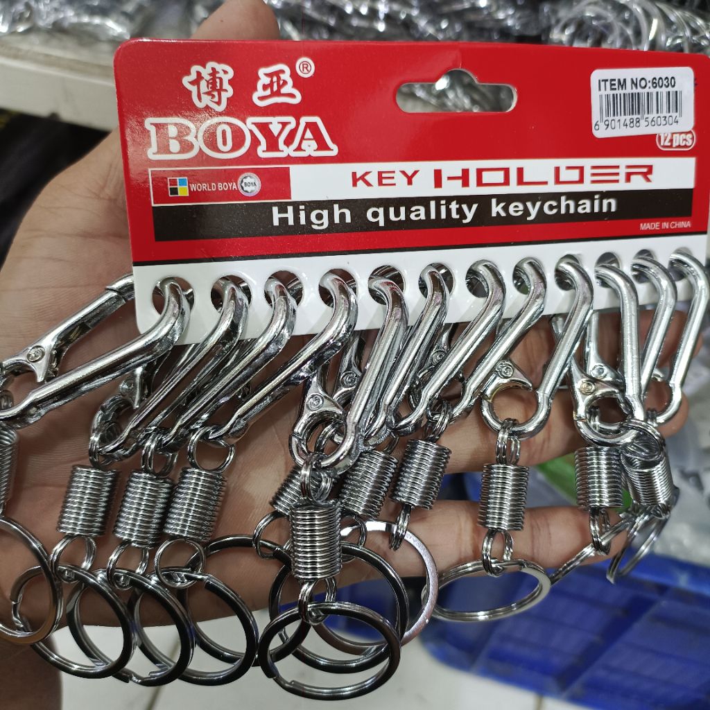 Grosir gantungan kunci ring besi besar isi (12pcs)