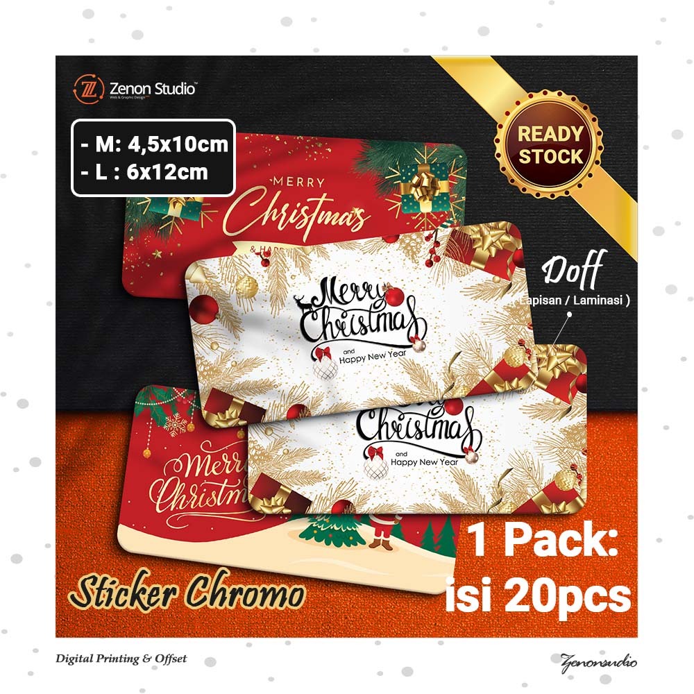 

[20pcs] Stiker Label Natal Christmas | Sticker Xmas Toples Kue Kering & Tabung Hampers Ver4