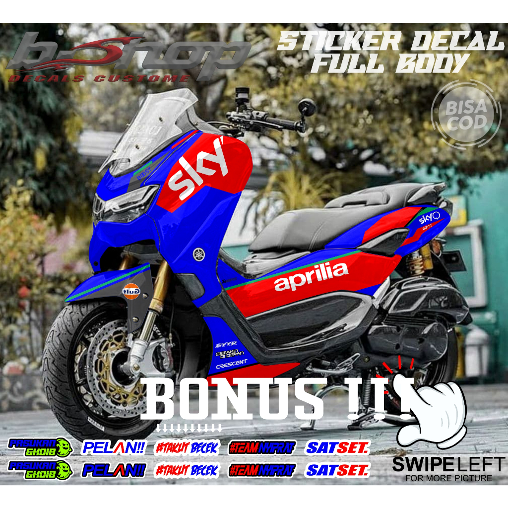 Sticer Decal Yamaha Nmax New Motif Aprilia Sky Simple Varian Warna Keren