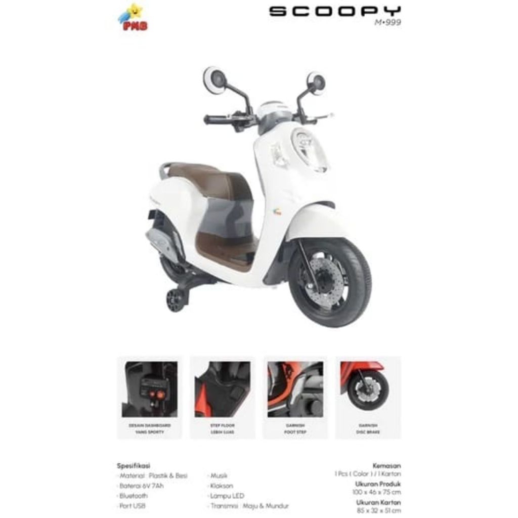 M999 Motor Aki Anak Scoopy Motor Anak Mini Honda Scoopy