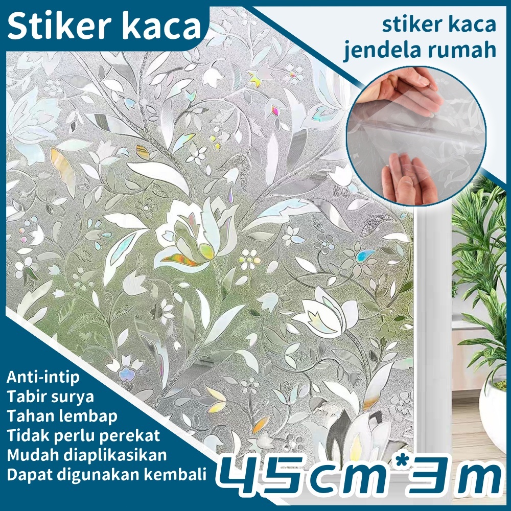 [COD]sticker kaca jendela 45cm*300cm,sticker kaca jendela rumah 3d minimalis bermotif,sticker kaca a