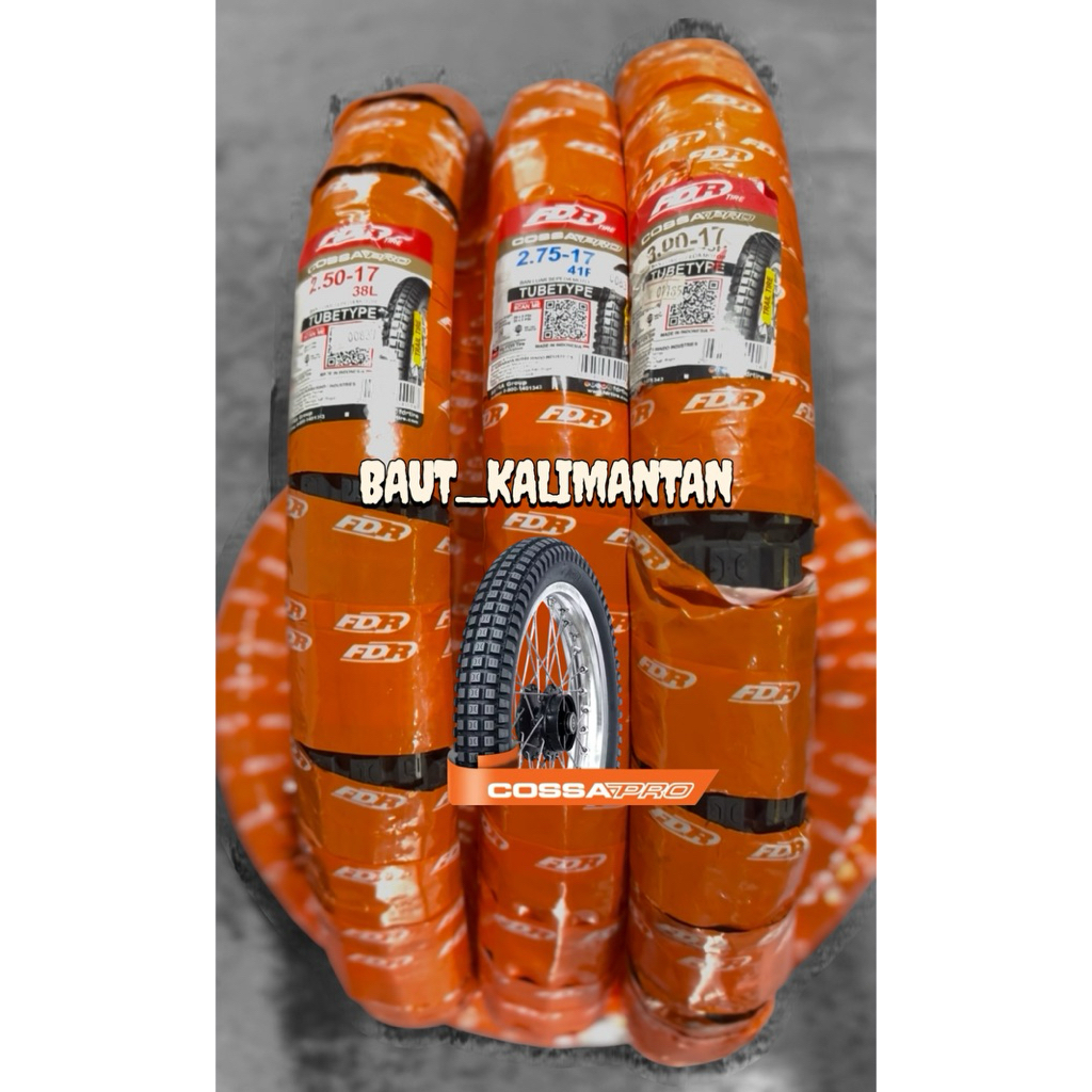 BAN FDR COSSA PRO TT BAN LUAR RING 17 UKURAN 2.50-17 2.75-17 3.00-17 (TIDAK TUBLIS) TRAIL/RIMBA KOTA