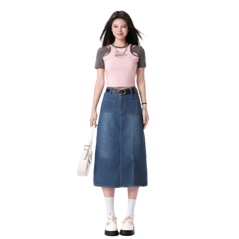Rok Jeans Wanita Trendy High Waist Denim Skirt Fashionable 2025 - Celana Denim Wanita Terbaru, Rok D
