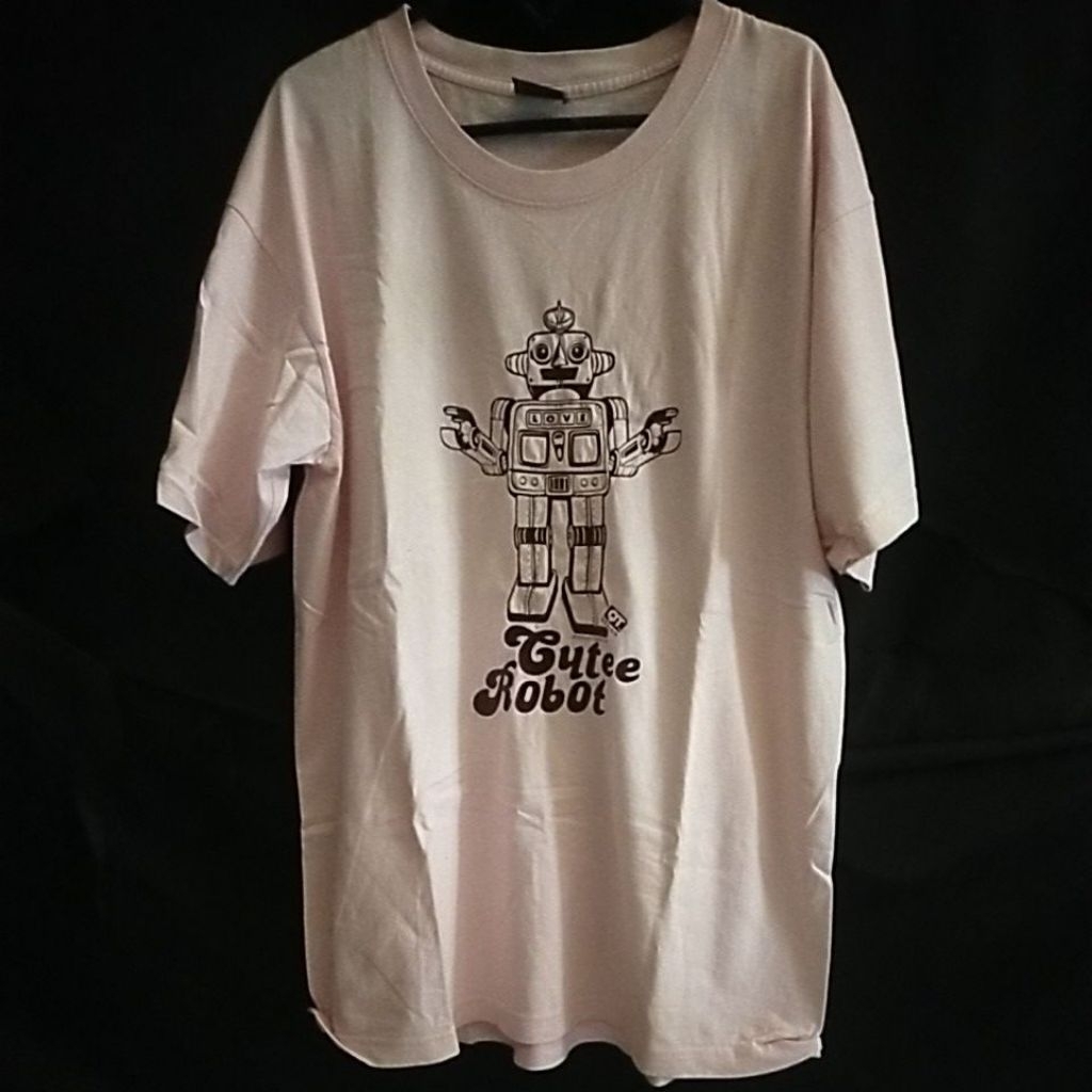 Tshirt Robot Cute Preloved Pink M