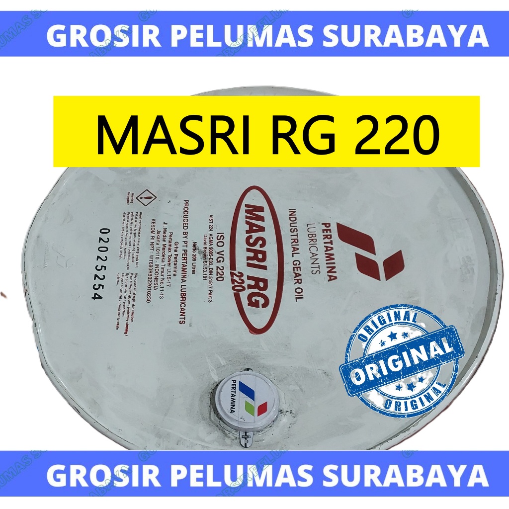 Original Industrial Gear oil Pertamina MASRI RG 220 DRUM Oli GIGI gearbox Industry Asli