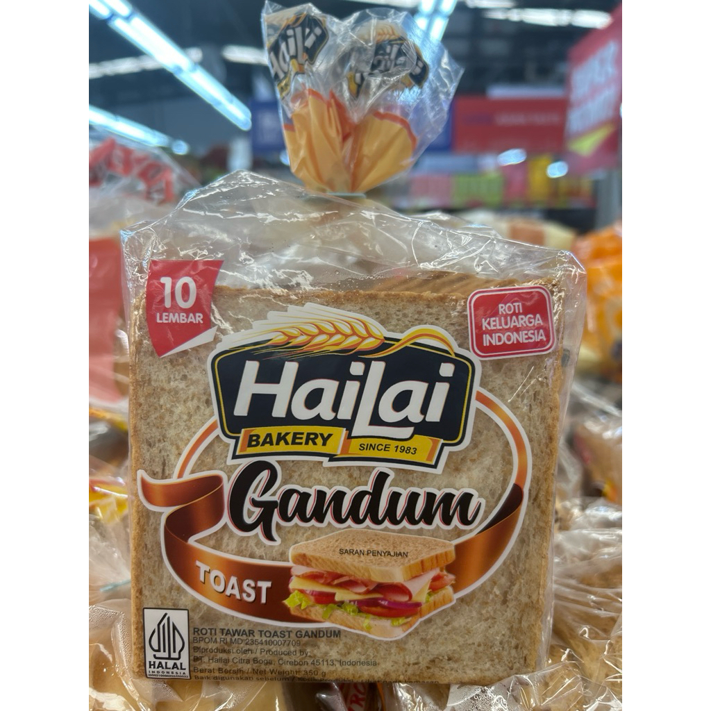 

HAILAI roti Tawar Gandum 350gr isi 10