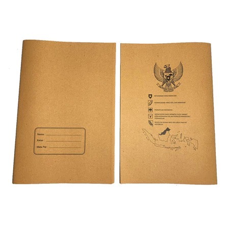 ( Pak 20 Lembar ) SAMPUL BUKU POLOS COKLAT TEBAL 80 GRAM UK KWARTO A5 / BOXY B5