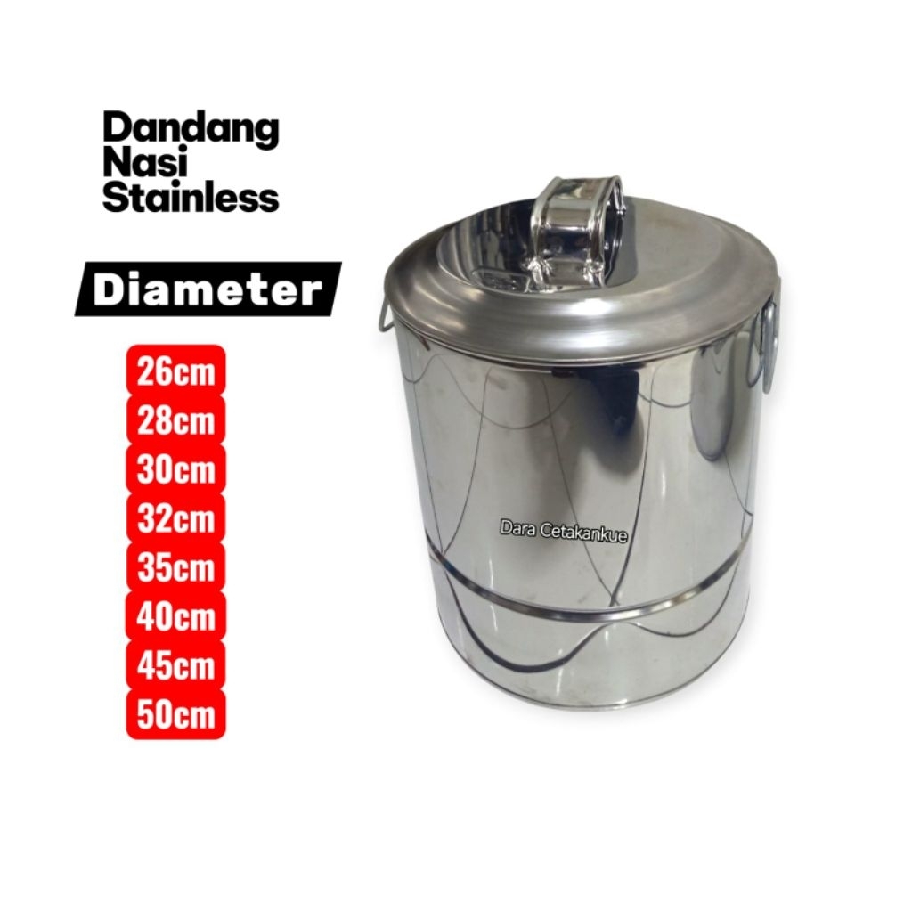 Dandang nasi stainless 35 cm Panci steamer tong kukus nasi