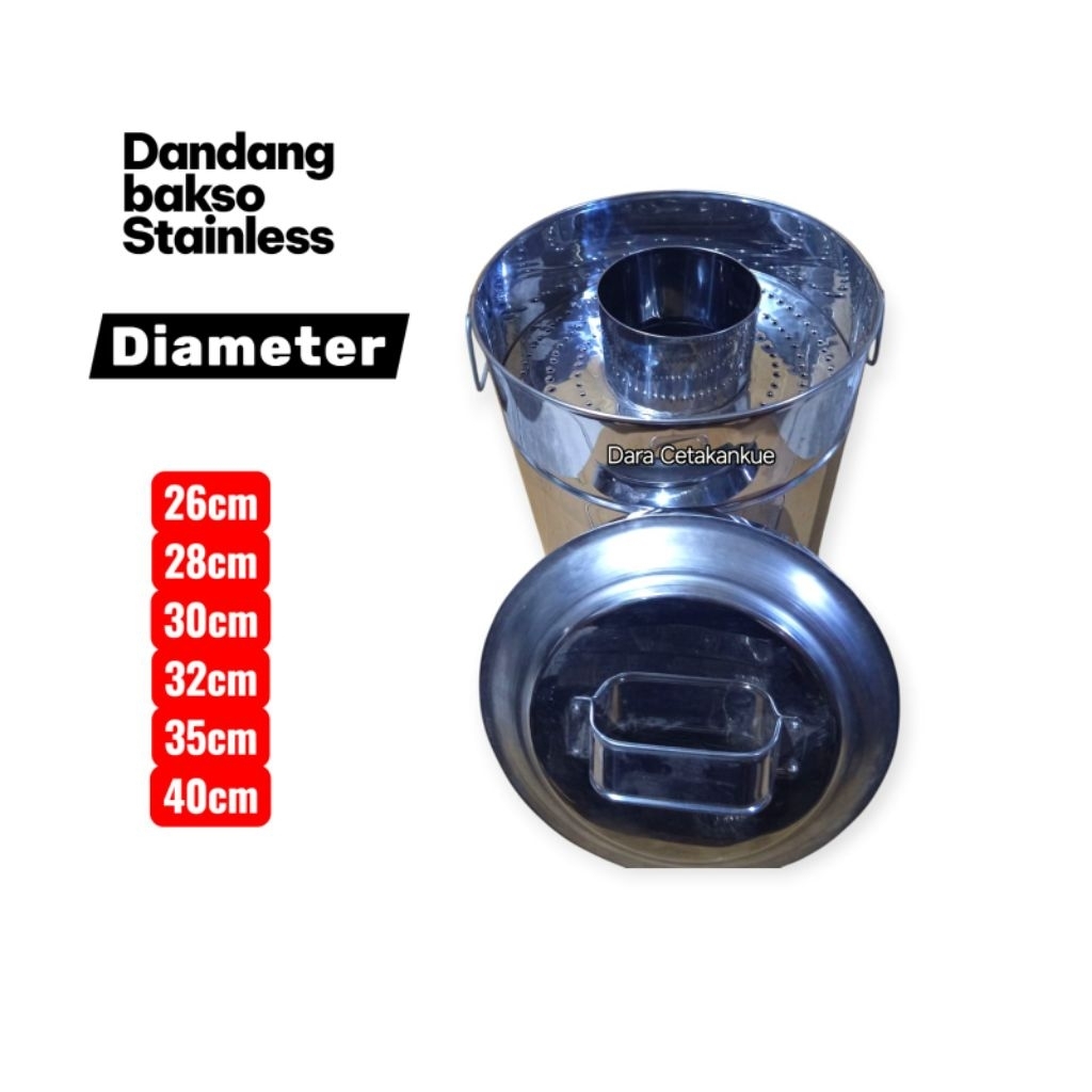 Panci bakso tinggi Stainless 40cm Dandang tong bakso tinggi serbaguna